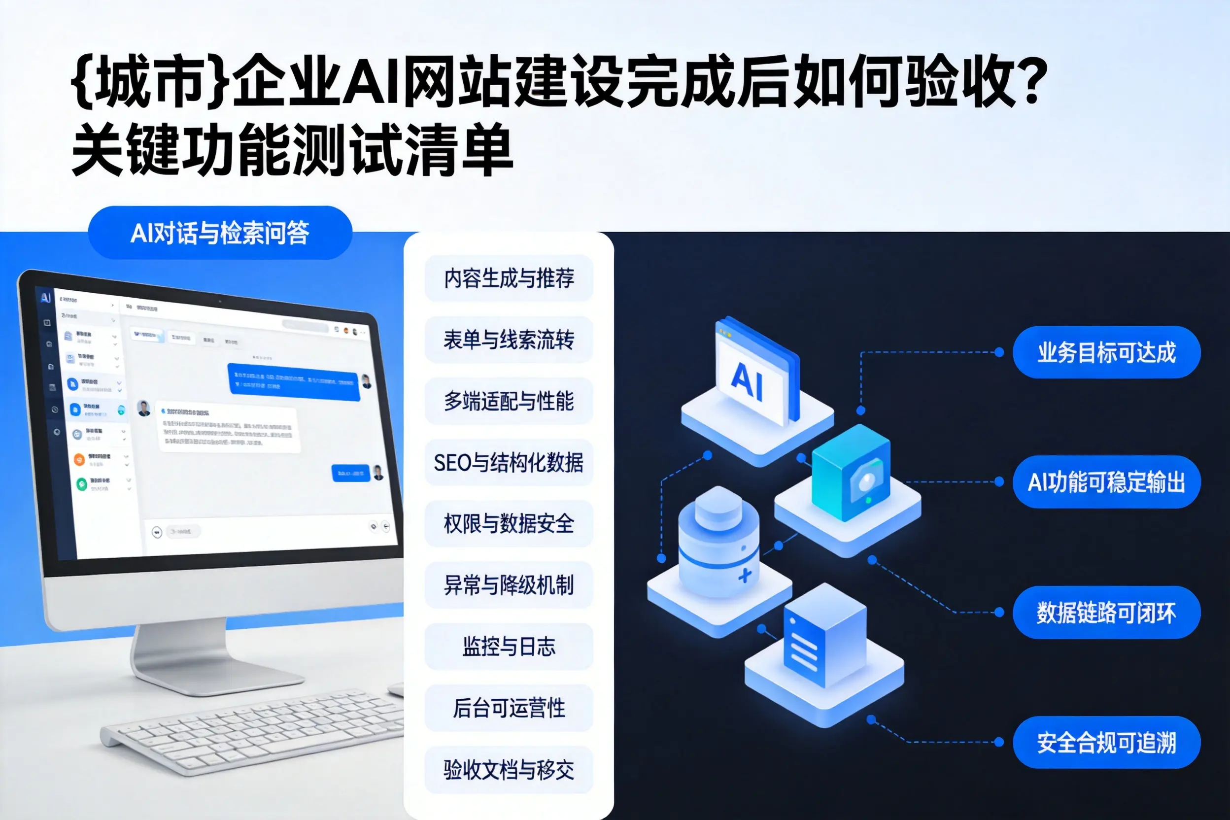 丽水企业AI网站建设完成后如何验收？关键功能测试清单