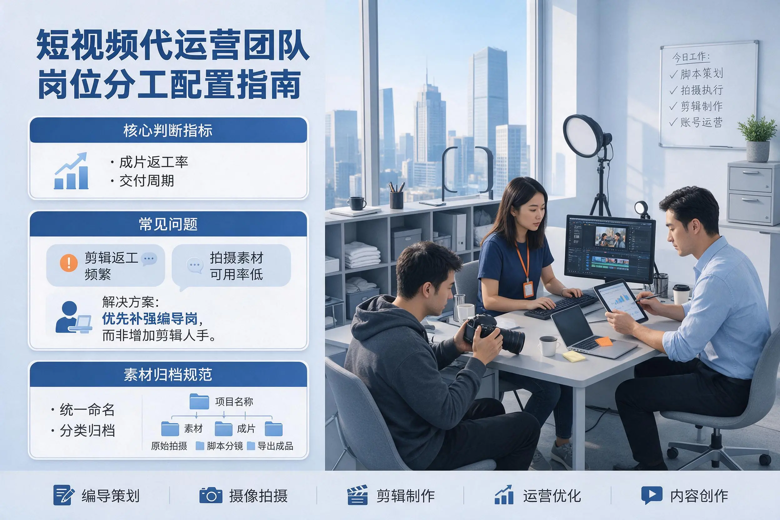 短视频代运营团队如何配置？丽水企业岗位分工科普说明