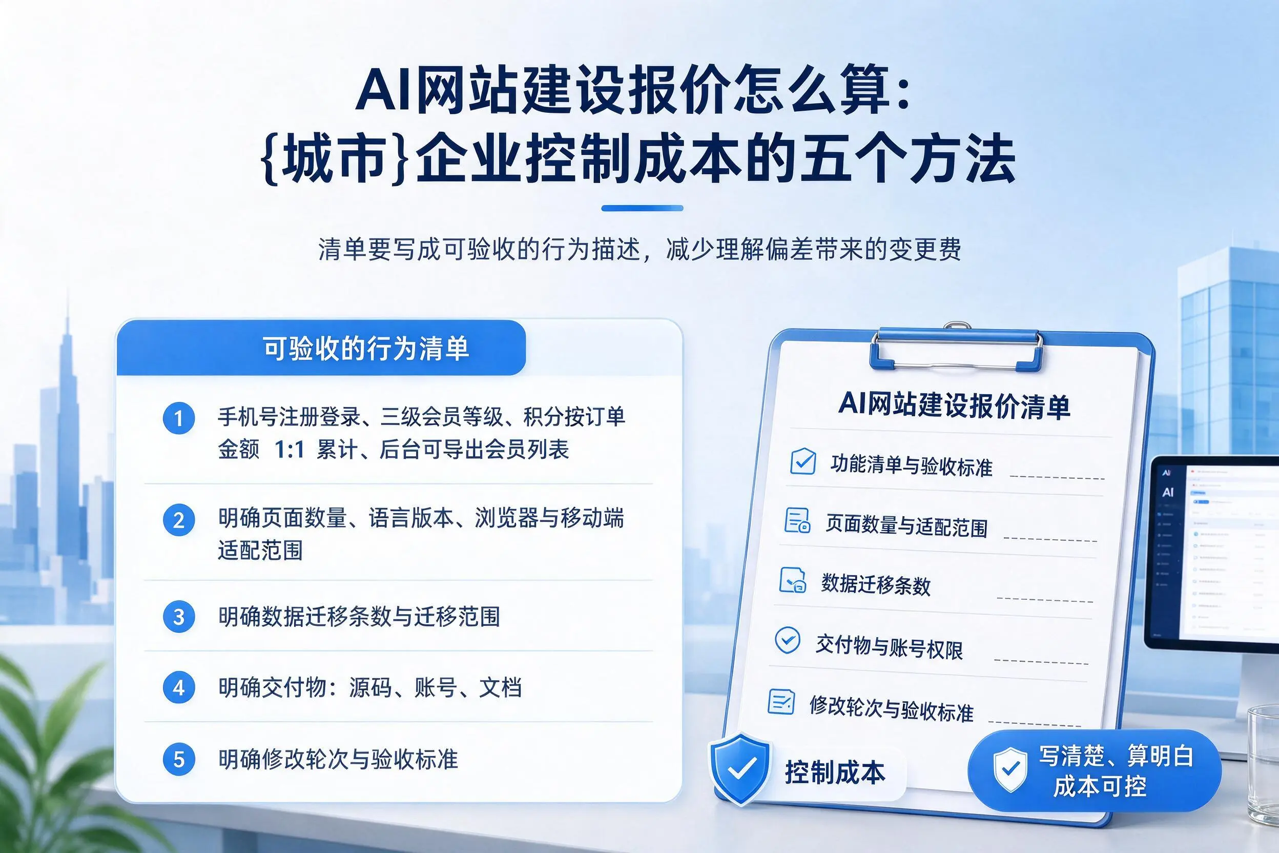 AI网站建设报价怎么算:丽水企业控制成本的五个方法