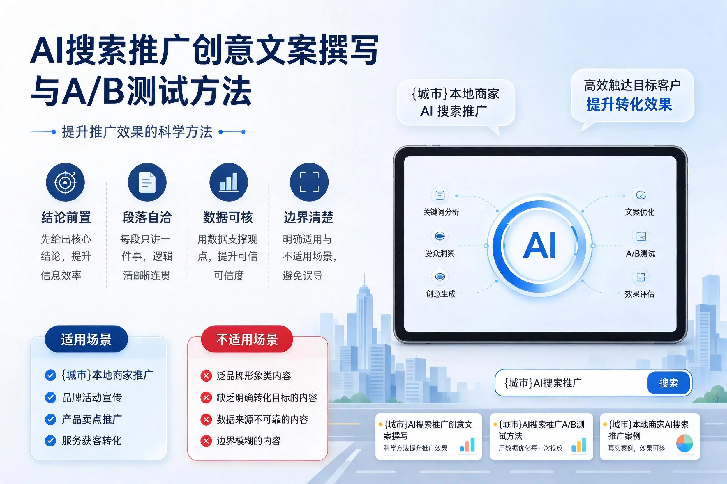 丽水AI搜索推广创意文案撰写与A/B测试方法
